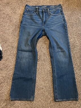 J.Crew 9" Demi Boot Crop Jeans in Dark Blue Denim 28